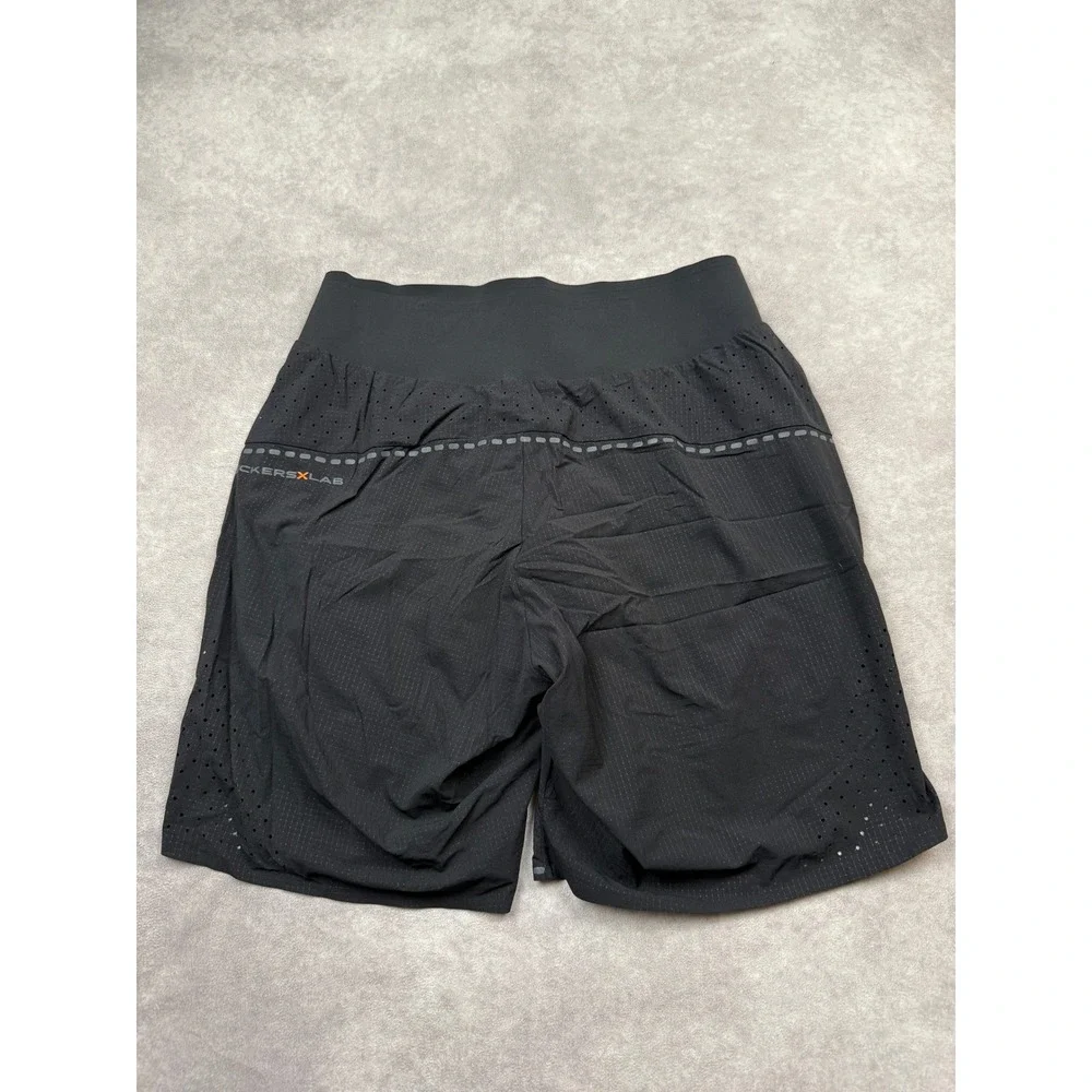 Deckers‎ X Lab Mens M 2-in-1 Running Shorts Black Reflective Pocket Performance